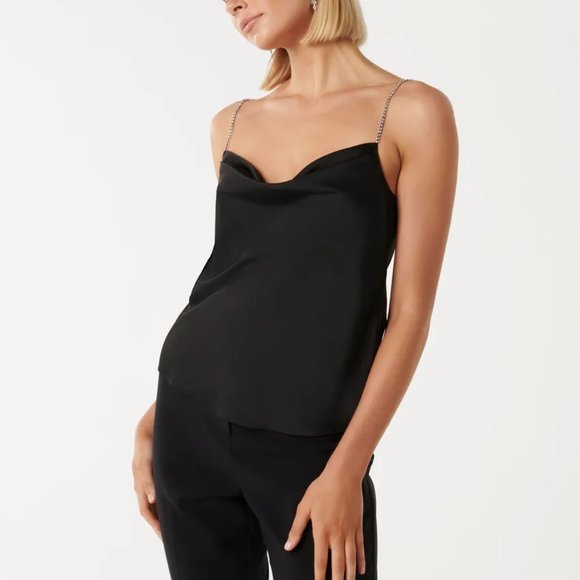 NWT Ever New Rosalie Diamante Strap Cowl Cami Sz 4 - Picture 5 of 13